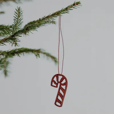 Produktbild von Holzanhänger Zuckerstange Krokom: rot
