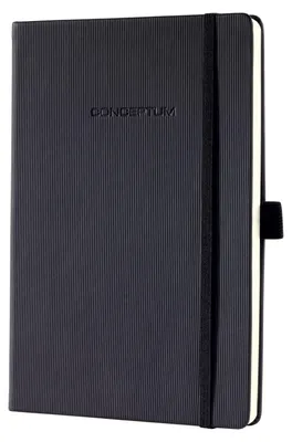 Zdjęcie produktu dla notatnik sigel "Conceptum", DIN A5 portretowy, w linie, 97 kartek, elegancka powierzchnia "Softwave" w kolorze czarnym, strony z irchy (CO122)