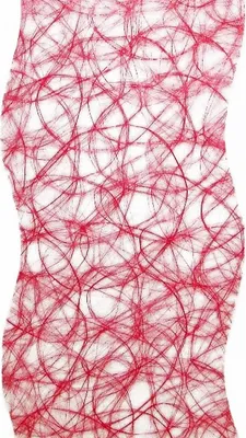 Produktbild von Sizoweb Tischband Wellenschnitt rot ca. 25 cm Rolle 25 Meter 64W 009-R