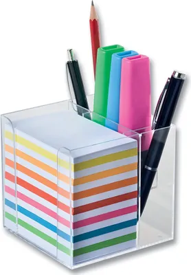 Image de folia 9905 folia Zettelbox mit Stiftehalter transparent