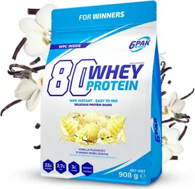 Produktbild von 6Pak Nutrition 80 Whey Protein- 908 g Vanilla