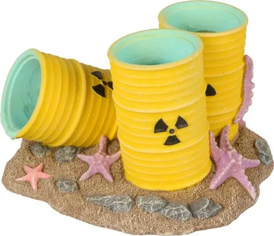 Image de Aqua Della - Décoration d'aquarium « Fûts radioactifs » lumineux, taille : M