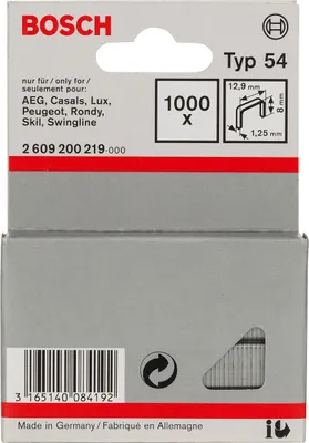 Immagine prodotto di Punti metallici Bosch 1000 tacker 8/12,9 mm tipo54