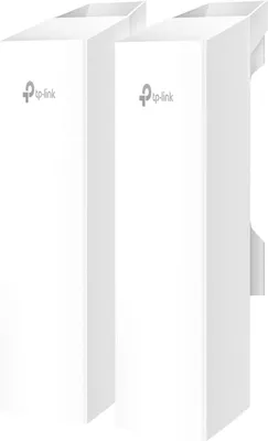 Two white TP-Link access points are shown side-by-side against a white background.