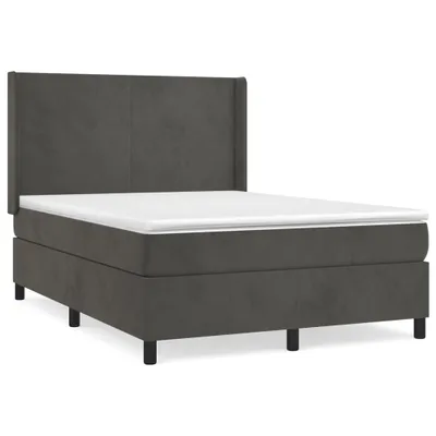 Immagine prodotto di vidaXL Letto a molle con materasso grigio scuro 140x190 cm in velluto