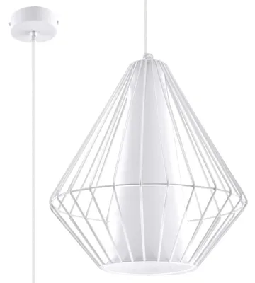 Image de Lampe suspendue DEMI blanc 1xE27 15W acier/PVC 130x28x28cm Sollux Lighting