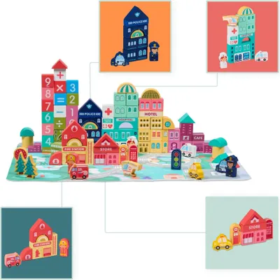 Image de Ensemble de blocs de construction en bois City