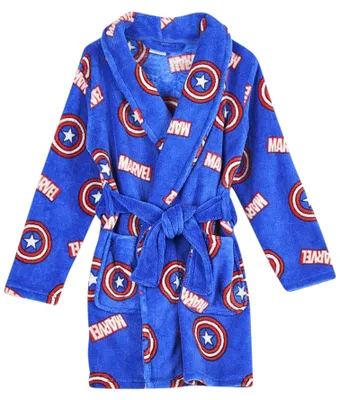 Produktbild von Kinder Bademantel Marvel Captain America Blau 104 cm