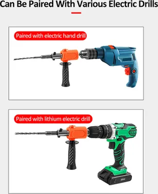 Produktbild von Adaptér pro elektrickou vrtačku na kladivo, přenosná ruční elektrická vrtačka s vrtákem, lehký převodník elektrické vrtačky na kladivo, převodní hlava pro elektrickou vrtačku, rychlá výměna elektrického kladiva s vysokou tvrdostí