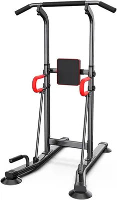 Imagen del producto de Barra de dominadas independiente, torre de ejercicios para gimnasio en casa, equipo de entrenamiento de fuerza con altura ajustable, capacidad de peso de 300 kg