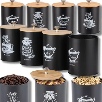 Produktbild von Elitehoff 4x Vorratsdosen Kaffee Tee Zucker Salz mit Deckel