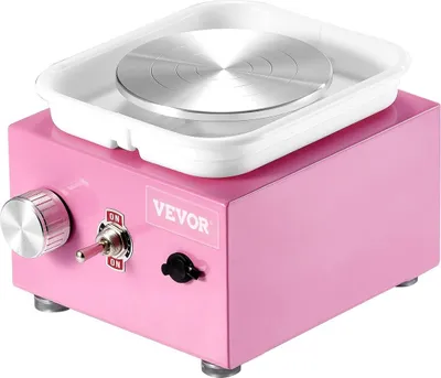Image de Mini tour de potier électrique pour céramique, vitesse 0-320 tr/min, rose