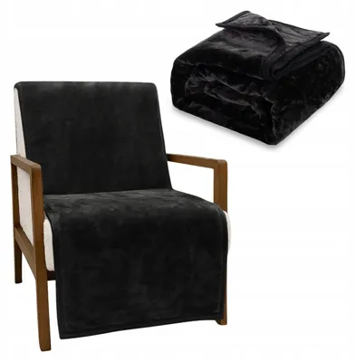 Produktbild von Łóżkoholicy Yasemin Kuscheldecke dick 70x160 cm warm schwarz