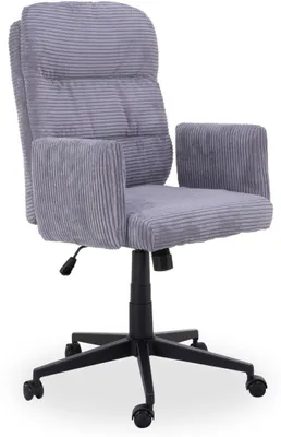 Produktbild von Drehsessel Charly grauer Cordbezug & schwarzes Drehkreuz