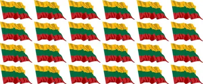 Produktbild von Mini Aufkleber Set - Pack wehend - 33x20mm - selbstklebender Sticker - Litauen - Flagge / Banner / Standarte fürs Auto, Büro, zu Hause und die Schule - 24 Stück