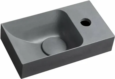 Obrázek produktu pro PICCOLINO Betonové umyvadlo 30,8x10x17cm, otvor pro baterii vpravo, šedé