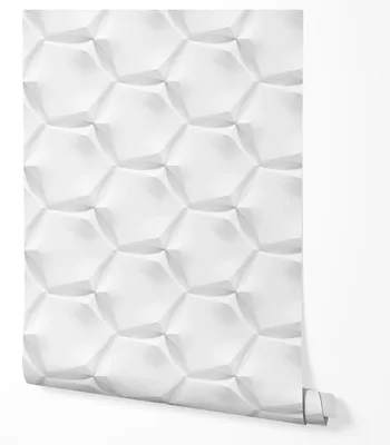 Produktbild von Selbstklebende Tapete Möbelfolie 3D Geometrisch Hexagon Weiß Modern Wandtapete Wohnzimmer Schlafzimmer Flur Minimalistisch Struktur Optik Tiefeneffekt Elegantes Design 5m x 0,5m