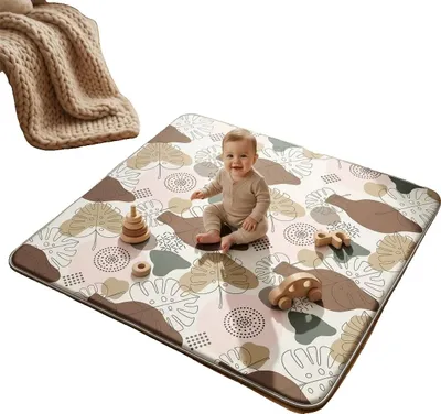 Zdjęcie produktu dla Mata do zabawy dla niemowląt, gruba pianka, antypoślizgowa konstrukcja, 50 x 50 x 127 x 127 cm, kolor khaki