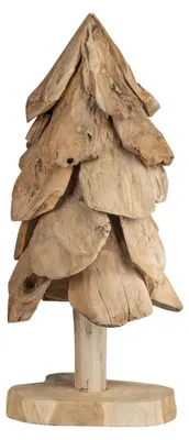 Produktbild von formano Holz Weihnachtsbaum aus Teak-Holz auf Sockel, 60 cm Weihnachtsdeko