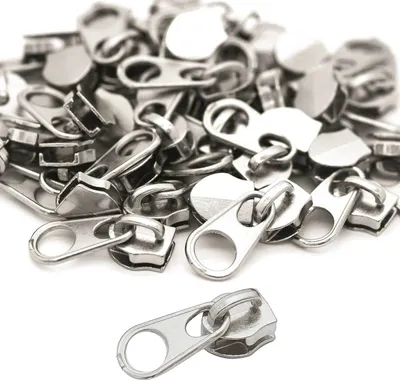 10 Reißverschluss Zipper silber