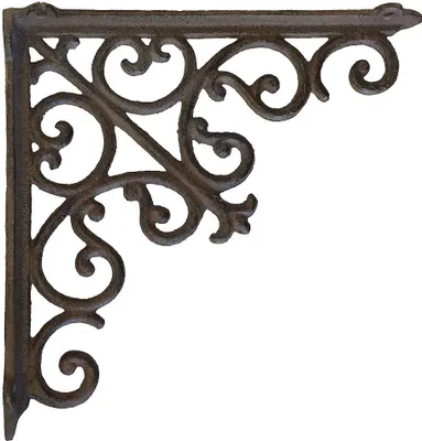 Produktbild von Rustikaler Regalträger Regalhalter Regalwinkel Gusseisen Braun 23x23cm