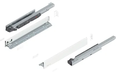 Produktbild von Blum Legrabox pure H N Schubladenschienen Set | 1 Paar, 40kg 500mm | Tip On Vollauszug, seidenweiß