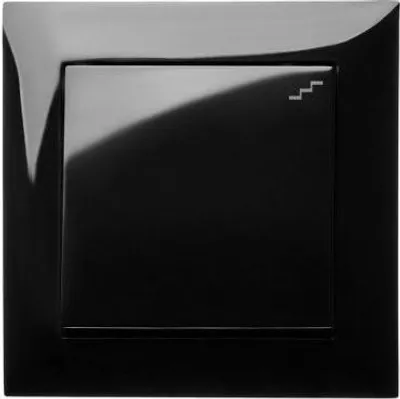 Produktbild von Schuko Steckdose Ausschalter Taster Lichtschalter SENTI Schwarz Treppenschalter 1412-58
