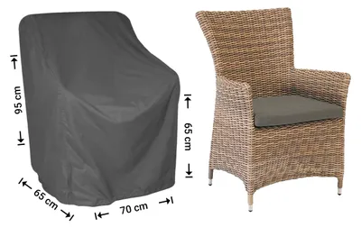 Produktbild von Raffles Covers Raffles Covers Gartenstuhl-Schutzhülle | Atmungsaktiv | Wasserdicht | UV-beständig | Doppelnähte | Elastischer Kordelzug - Farbe: Anthrazit, Masse: 70 x 65