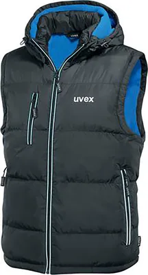 Produktbild von uvex Thermo Steppweste schwarz, blau Gr. 6XL