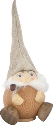 Produktbild von Seiffener Volkskunst - Kugelräucherfigur Waldzwerg Natur - Größe ca. 19cm, für Räucherkerzen Größe M (Standard) - 19028