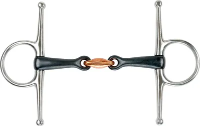 Immagine prodotto di Shires - Snaffle a doppio gambo rotto, ER159 (11,43 cm) (Nero/Argento)