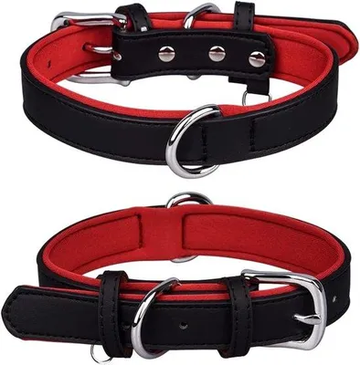 Produktbild von Verstelbaar Halsband für Hunde - weicher atmender bequemer gewichteter Kragen (XL schwarz)