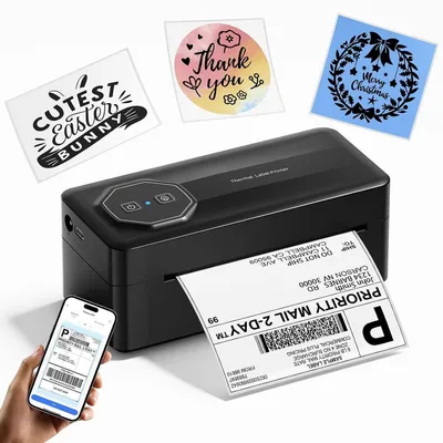 Image de Imprimante d'étiquettes thermique - Bluetooth - 4 x 6 - Noir