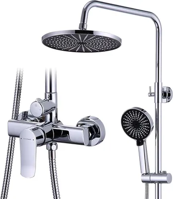 Produktbild von Duschset mit Armatur – Regendusche – Badezimmerrenovierung – Einhebelmischer – 73 x 39 x 13 cm – Chrom