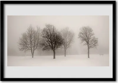 Produktbild von Bild 70x50 MDF-Rahmen Wandkunst Schnee-Landschaft Bäume