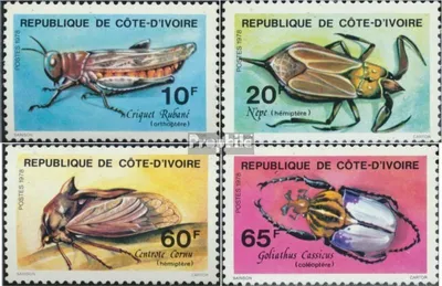 Produktbild von Briefmarken Elfenbeinküste 1978 Mi 562-565 (kompl.Ausg.) postfrisch Insekten