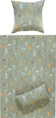 Produktbild von REDBEST Bettwäsche grün-orange-weiß 1x 155x220 cm + 1x 80x80 cm
