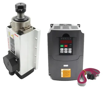 Image de Moteur à broche refroidi par air, puissance de 2,2 kW, vitesse de rotation de 24 000 tr/min, avec variateur de fréquence HY