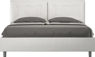 Produktbild von ITYHOME - Gepolstertes Bett ohne Lattenrost 160x190 mit Kunstlederbezug Weiß Annalisa