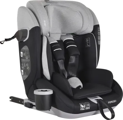 Produktbild von Cangaroo Kindersitz Force i-Size (76-150cm) Isofix, Getränkehalter, Top Tether grau