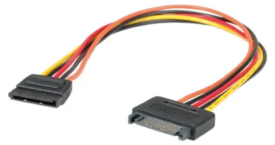 Obrázek produktu pro ROLINE 11.03.1042, 0,3 m, SATA 15-pin, SATA 15-pin, Samec, Samice, Černá, Červená, Žlutá
