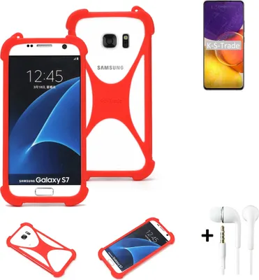 Produktbild von Handy-hülle + Kopfhörer kompatibel mit Samsung Galaxy Quantum2 Schutz-hülle Bumper Silikon Schutz Hülle Cover Case Silikoncase Silikonbumper TPU
