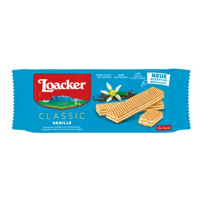Obrázok produktu pre Loacker Classic Vanilla, Wafle, vanilková, 175 g, Modrá, 175 g, 1 kusov