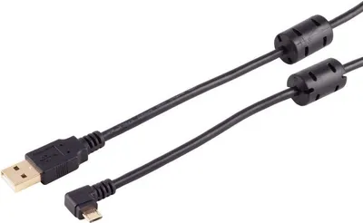 Produktbild von USB A - Micro B Stecker 90° Winkel rechts 1m