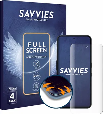 Produktbild von 4x Savvies Fullscreen Schutzfolie für Nothing Phone (3a) Lite Displayschutz Folie Fullcover Klar Transparent