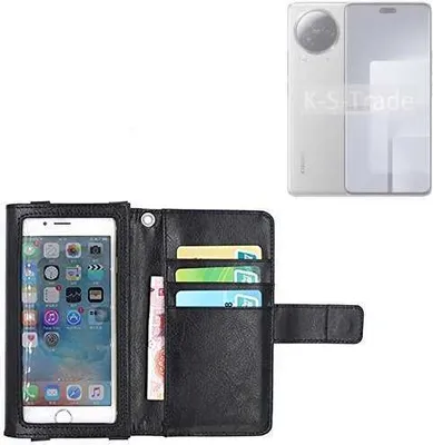Produktbild von K-S-Trade Handy Hülle Schutz Hülle Kompatibel mit Xiaomi Civi 3 Case mit Displayschutz / Schutzfolie Flip Cover Wallet case Etui Hülle schwarz