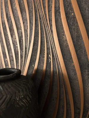 Produktbild von NEWROOM Tapete Armani Black Copper Schwarz Vliestapete - Modern Wellen Linien  Germany