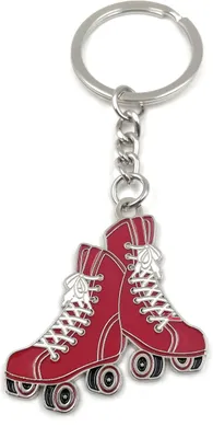 Produktbild von Onwomania Schlüsselanhänger - Rollschuh Rollerskate Inliner -  Glücksbringer ideal als Geschenk