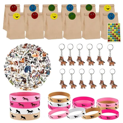 Immagine prodotto di Set da festa a tema cavalli, composta da 96 pezzi, ideale per bambini