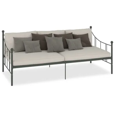 Image de vidaXL Cadre de lit de jour Gris Métal 90×200 cm